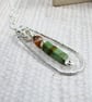 Sterling Silver Necklace with Turquoise and Banded Agate - Image 3