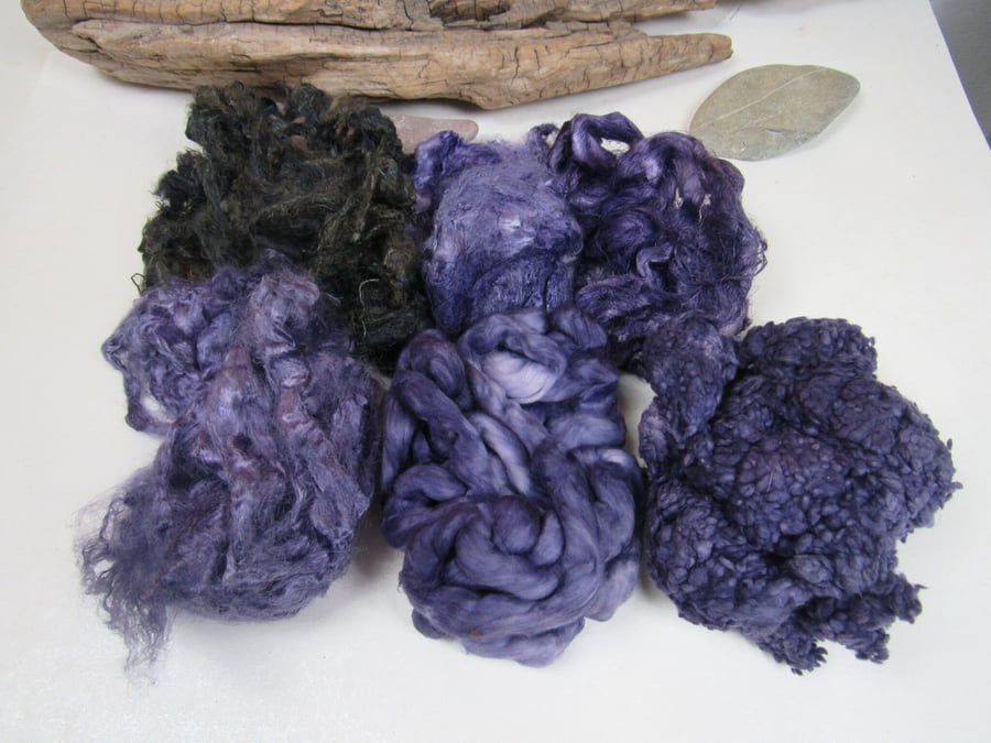 Natural Dye Logwood Purple Mixed Plant Fibre Texture Craft Pack
