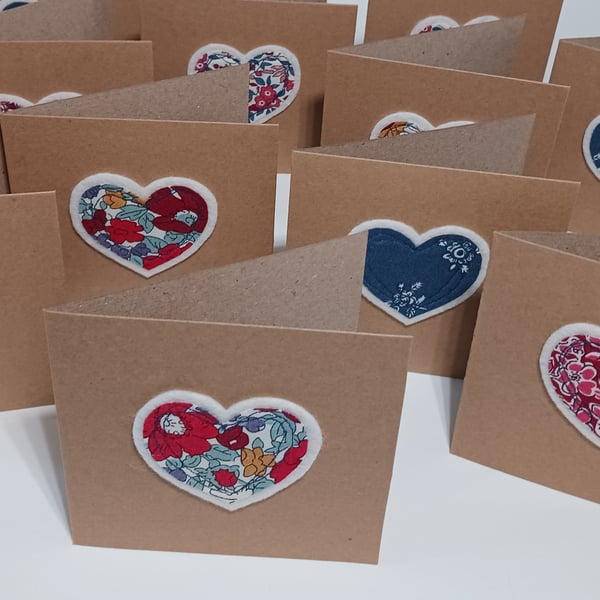 Liberty Fabric Heart Card