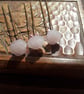 3 Rose Quartz Carved Roses on Hair Pins - Image 1