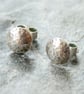 Sterling silver domed studs, hammered silver circle studs, silver circle earring - Image 7
