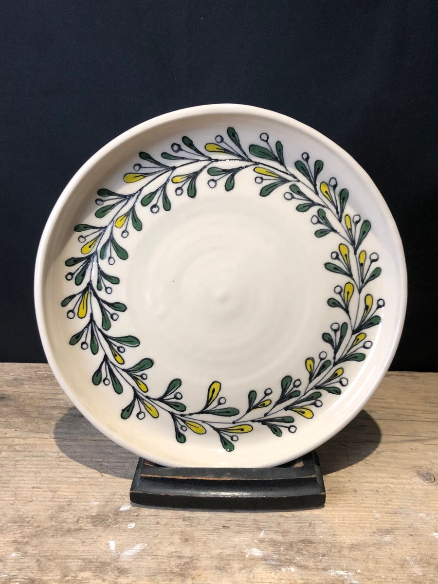 Handpainted mistletoe plate