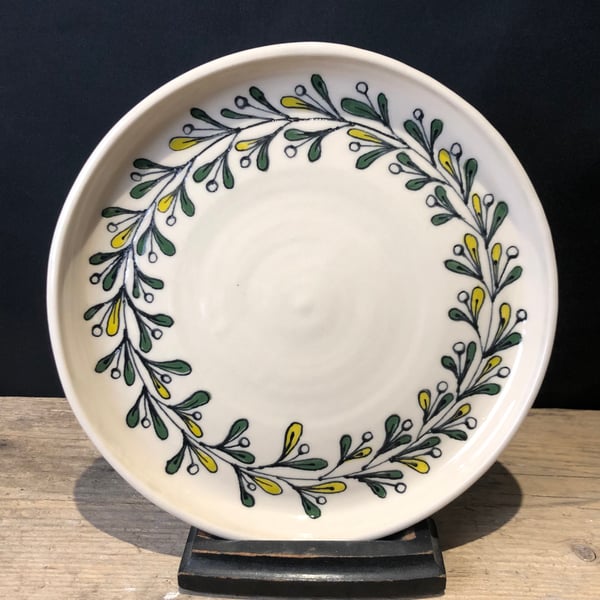 Handpainted mistletoe plate