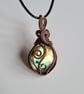 Multicoloured Natural Labradorite Copper Necklace Pendant Gift Crystal Jewellery - Image 1