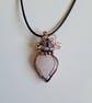 Pink Rose Quartz Heart Crystal & Copper Necklace Pendant Gift Jewellery Jewelry - Image 2