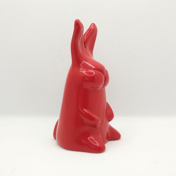 Red Rabbit - Original sculpture  Polymer Clay