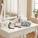 Small Boxed Makeup Pouch in Bold, Bright Blues