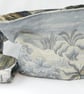 Fabric shoulder bag in Plantasia fabric with appliqued crochet trees - Image 4