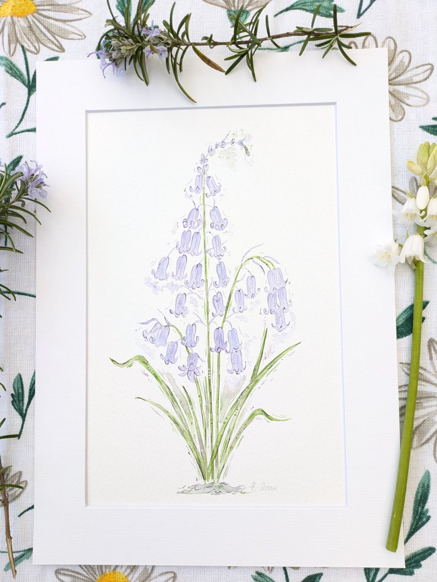 Bluebell hand-painted original watercolour painting 