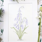 Bluebell hand-painted original watercolour painting 