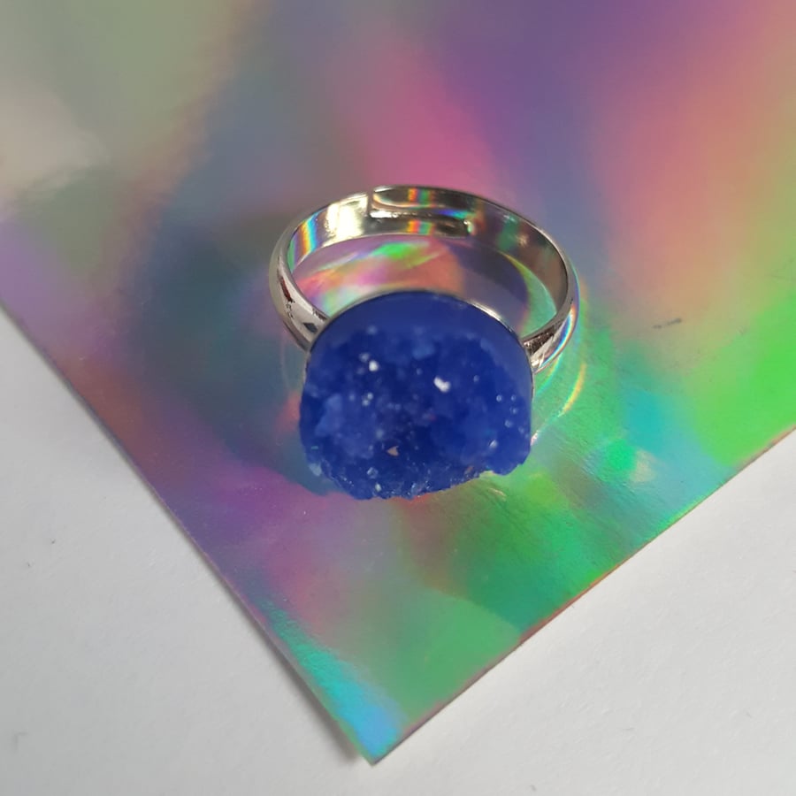 Resin Druzy Ring - Royal Blue 