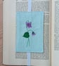 Elasticated Bookmark with Embroidered Violets - Image 2
