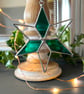 Forest Green star stained glass Christmas decoration - perfect Christmas gift