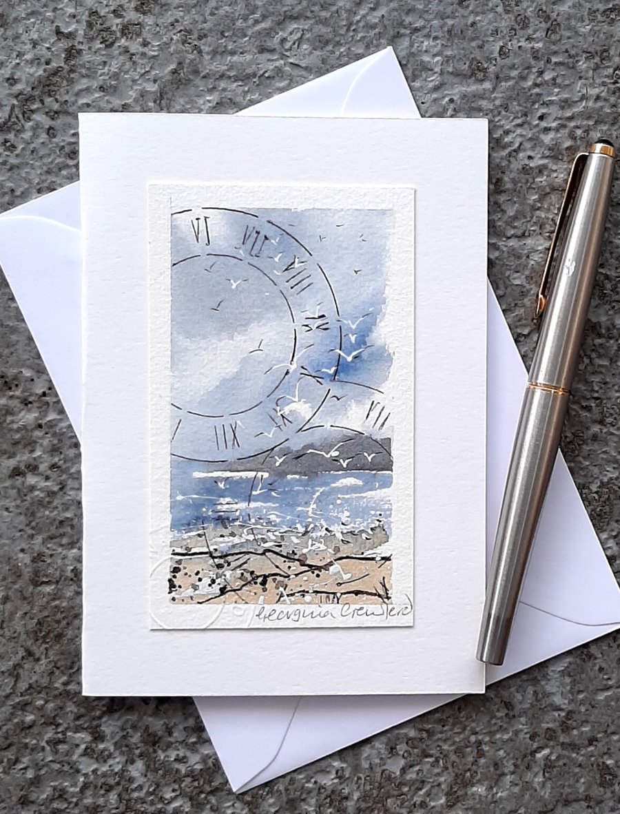 Blank Card. Handpainted Watercolour