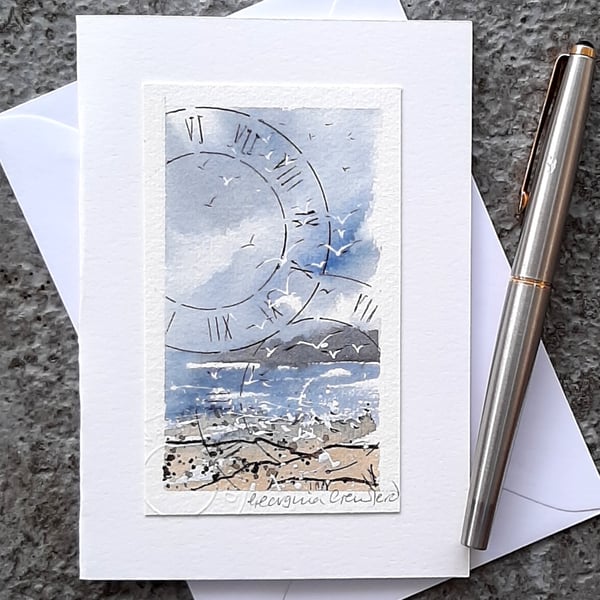 Blank Card. Handpainted Watercolour