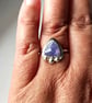Tanzanite Adjustable Ring Sterling Silver Jewellery Gift Rose Cut Gemstone  - Image 1