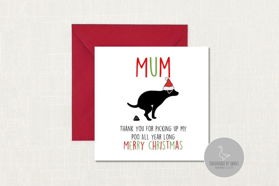 Funny christmas card from the dog, dog mum christmas card, funny card