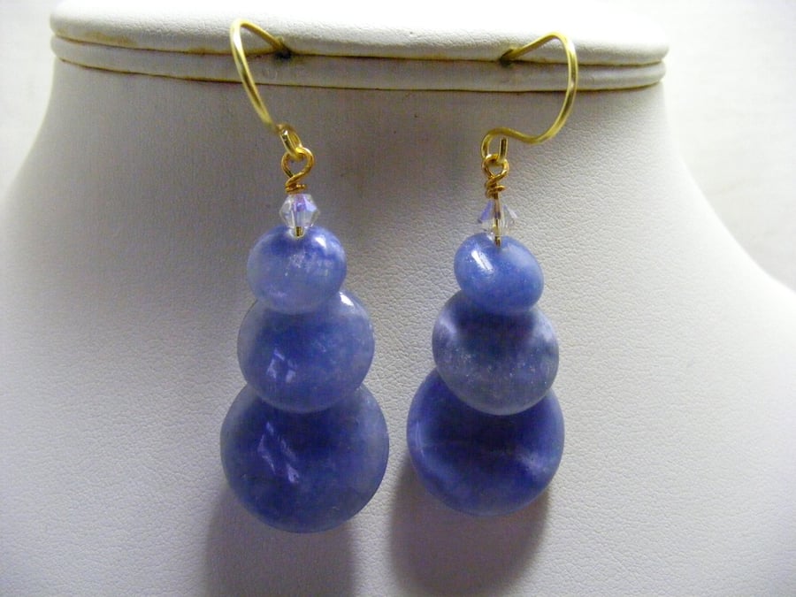 Blue Lace Jasper Gemstone Earrings