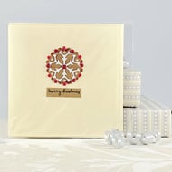 Christmas card - gingerbread snowflake faux rubies diamonds