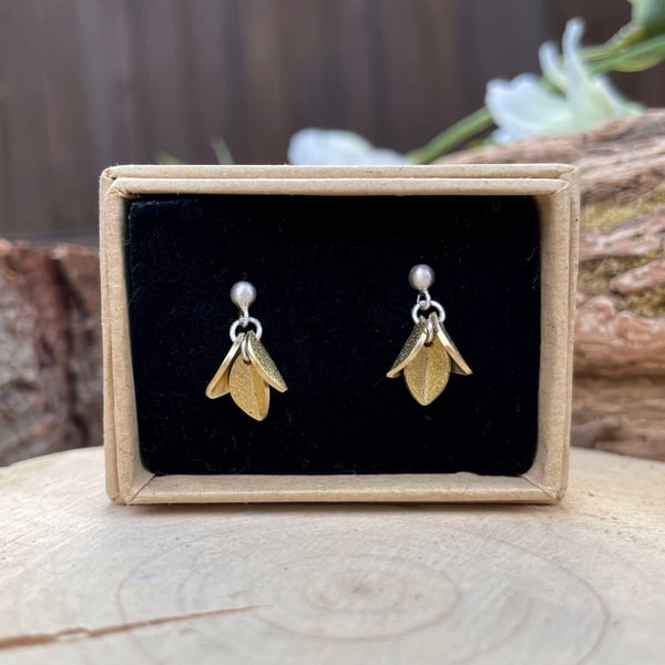 Handmade Gold Bluebell Earrings