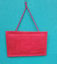Nadolig Llawen Christmas decoration hand embroidered felt in red and white  - Image 5
