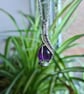 925 Silver & Natural Amethyst Necklace Pendant Gift Crystal Jewellery Jewelry