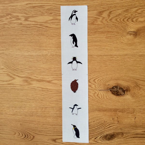 Penguin fabric strip - 6 original designs