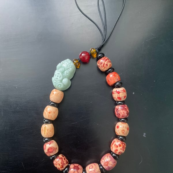 Feng Shui mobile phone charm strap (Jade Pi Xiu)