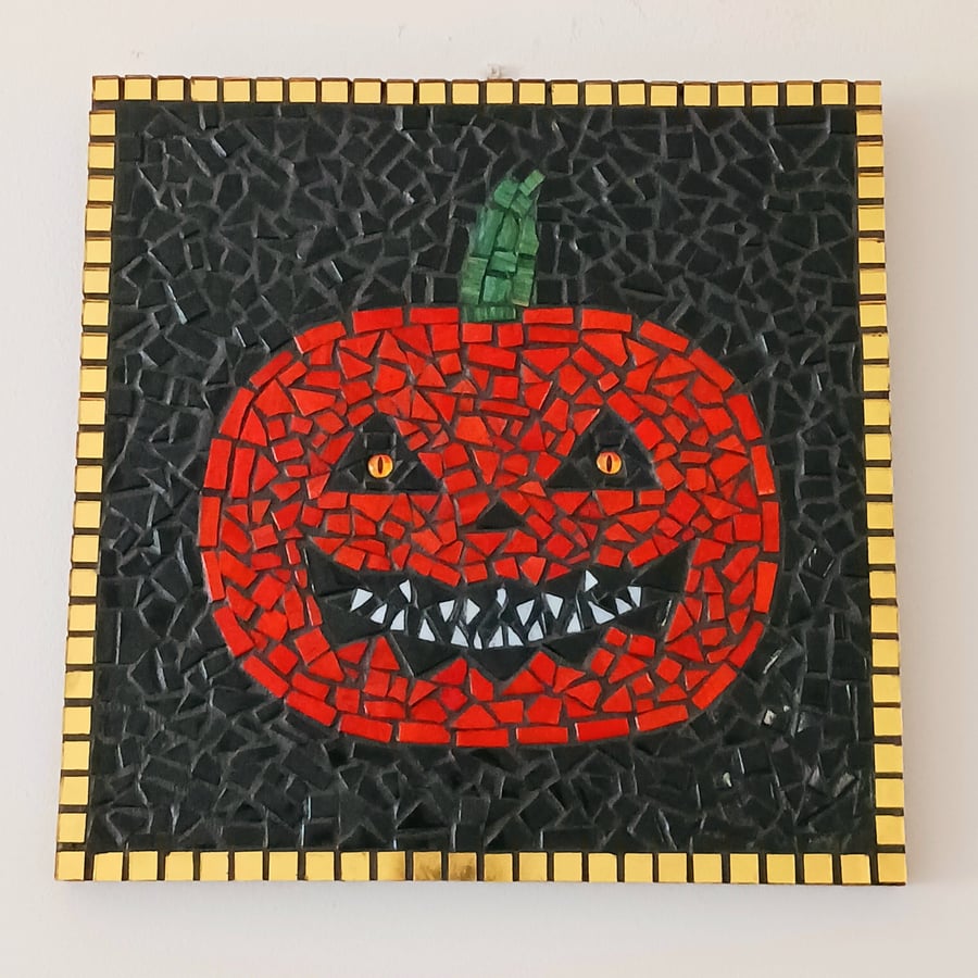 Spooky Pumpkin Mosaic Wallart