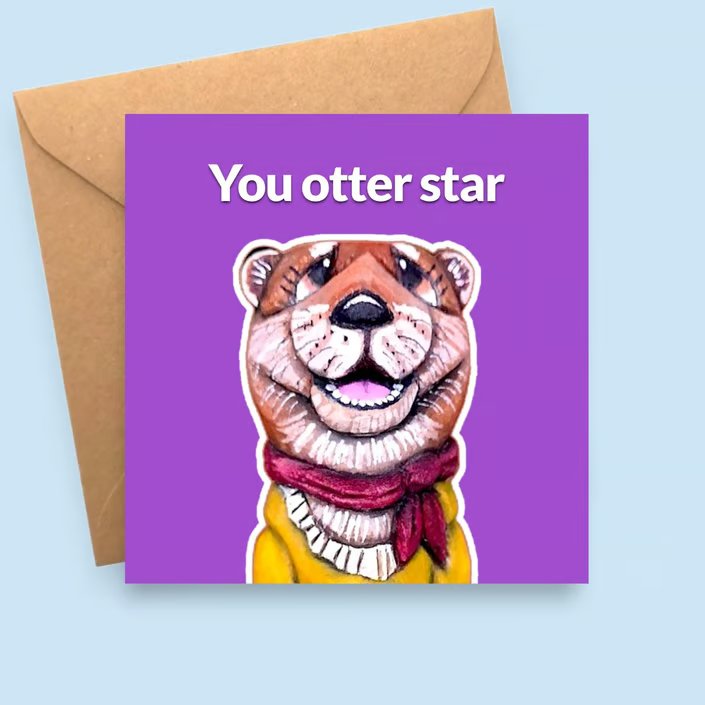 Otter Congratulations Card - You Otter Star - New Job, Exam Results
