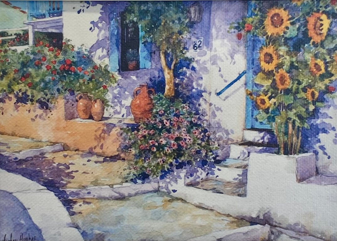 Alonissos Sunflowers . Framed Special Edition Canvas Print 