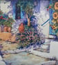 Alonissos Sunflowers . Framed Special Edition Canvas Print 