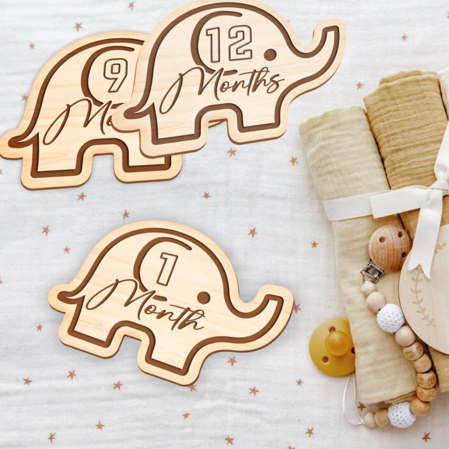 Welcome To The World & Baby Milestones Elephant Design New Born Baby Arrival