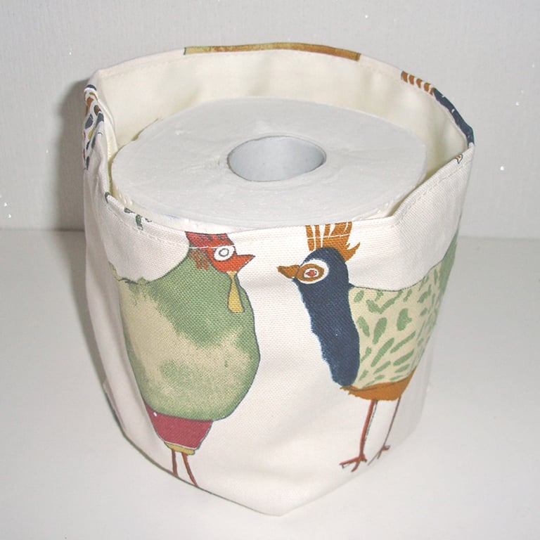 Toilet Roll Holder Hens Loo Storage Basket Bathroom Kitchen Chicken Tidy
