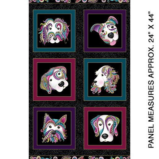 Dog On It - Panel black multi - Benartex 