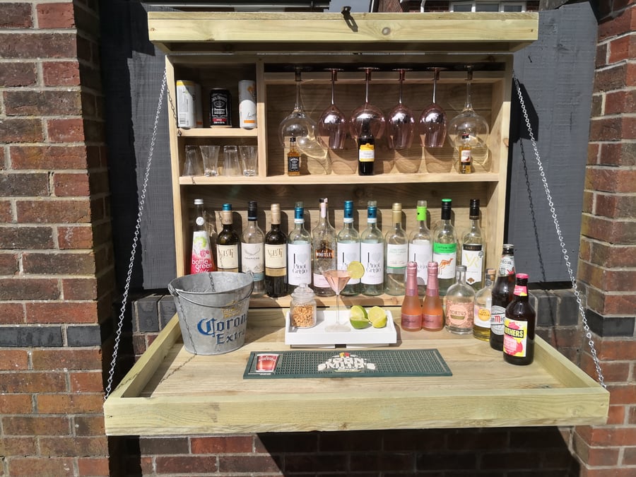 Extra Large Drop Down Wall Bar with Canopy