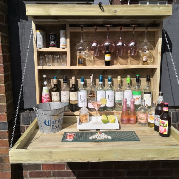 Extra Large Drop Down Wall Bar with Canopy