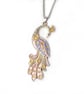 Pink peacock pendant with gold and lilac highlights - Image 3