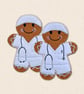 Anaesthetist Gingerbread Decoration - Embroidered Medical Character