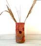 Autumnal painted and embroidered textile vessel  - Image 3