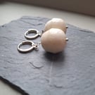 White coral silver plated earrings handmade