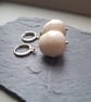White coral silver plated earrings handmade