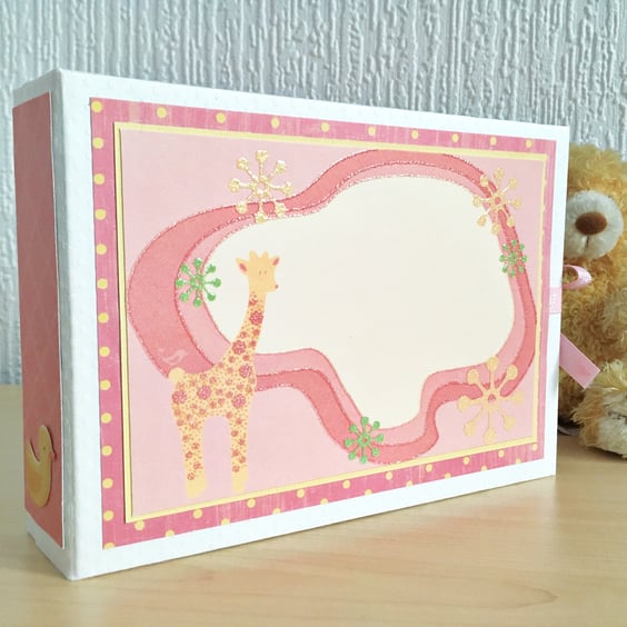 Photo album handmade keepsake - baby girl memory book