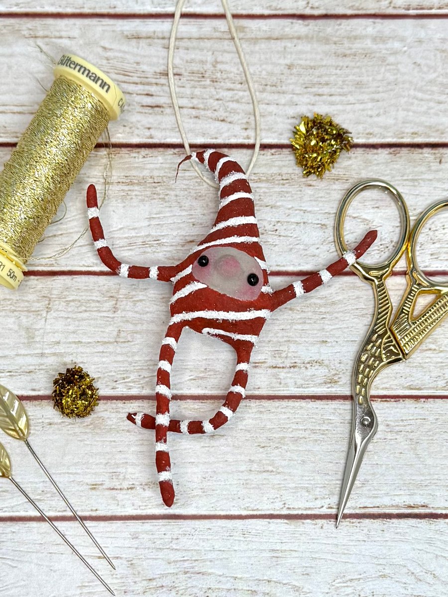 Spun Cotton Candy Cane Elf 1