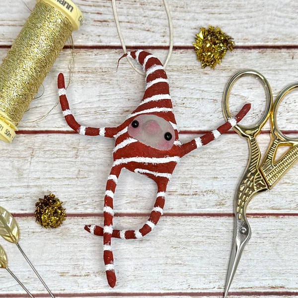 Spun Cotton Candy Cane Elf 1