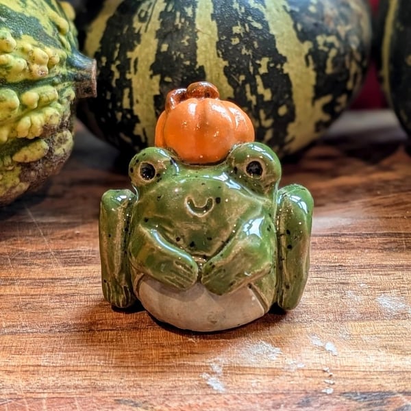 Ceramic Pumpkin Frog