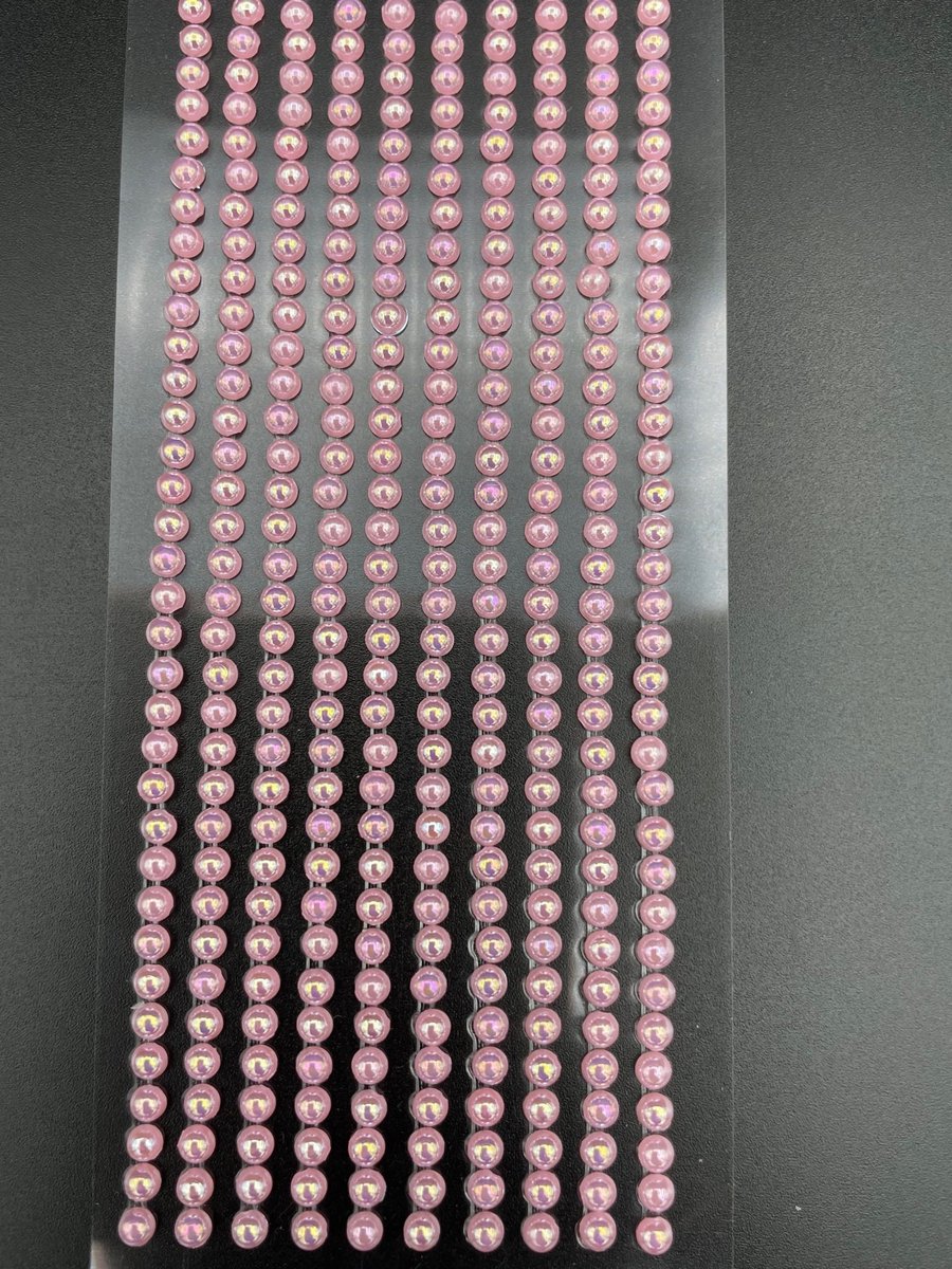 500 Mini Self Adhesive Pearls 3mm Beautiful Small Round AB Pink Pearl Stick On A