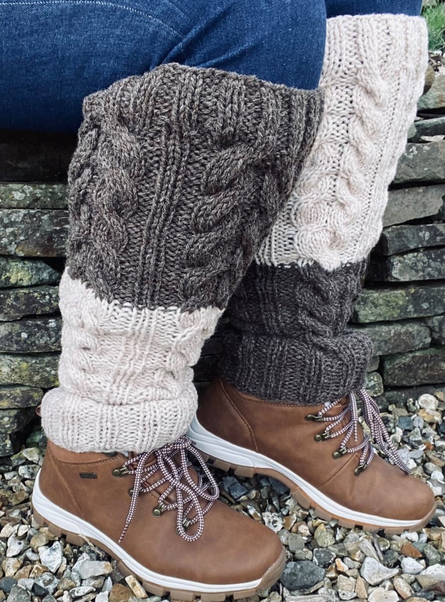 Hand knitted Wool Legwarmers 