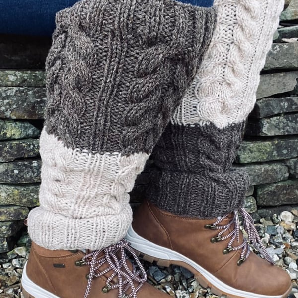 Hand knitted Wool Legwarmers 