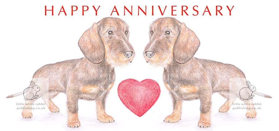Wire-haired Dachshunds -  Anniversary Card